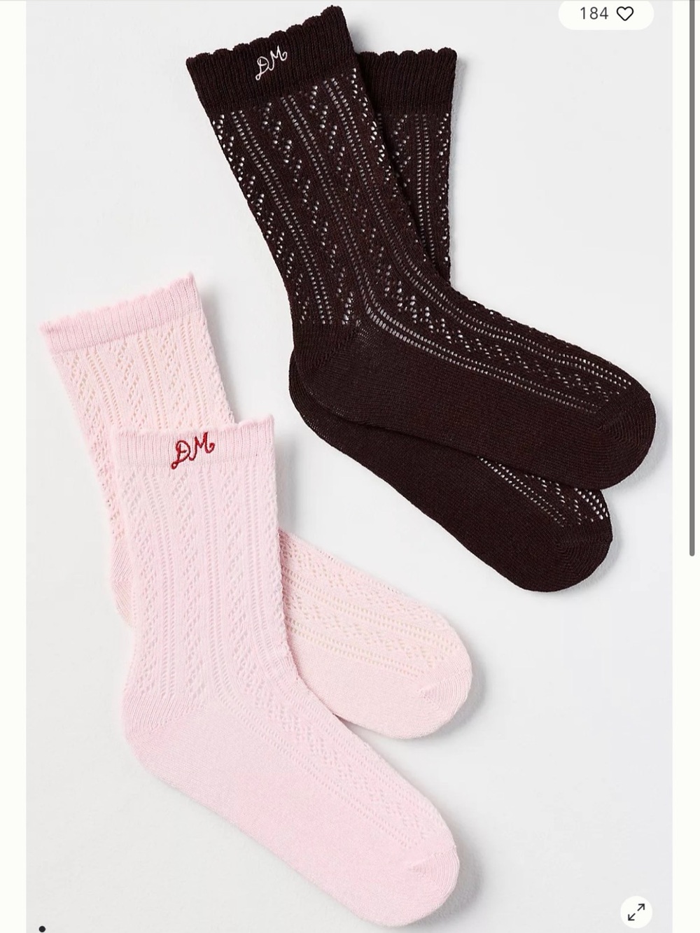 NWT DM Pointelle Crew Socks